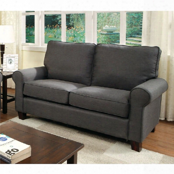 Furniture Of America Lancy Fabric Loveseat In Gray