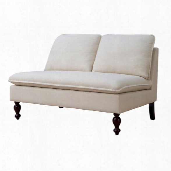 Furniture Of America Maggie Fabric Upholstered Loveseat In Ivory