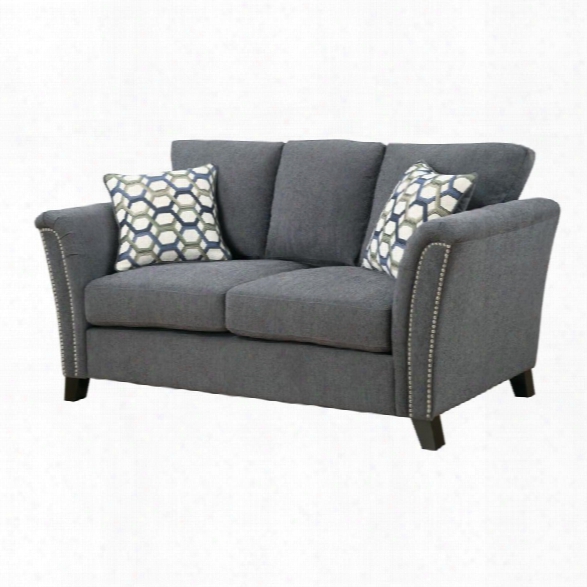 Furniture Of America Shirley Fabric Loveseat In Gray