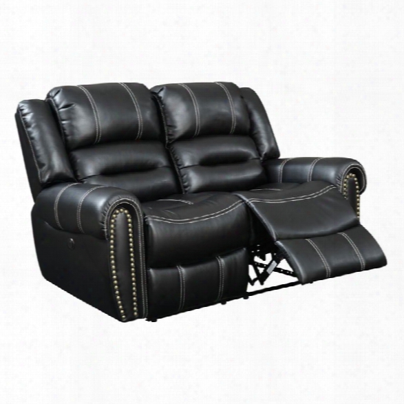 Furniture Of America Stinson Faux Leather Power Reclining Loveseat