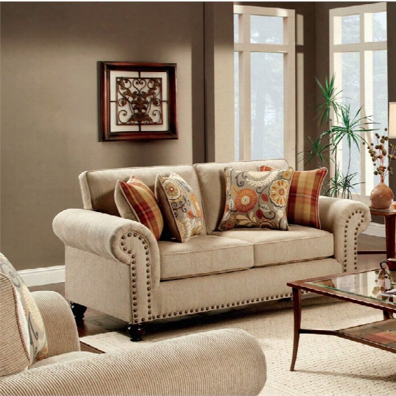 Furniture Of America Tayden Fabric Loveseat In Tan