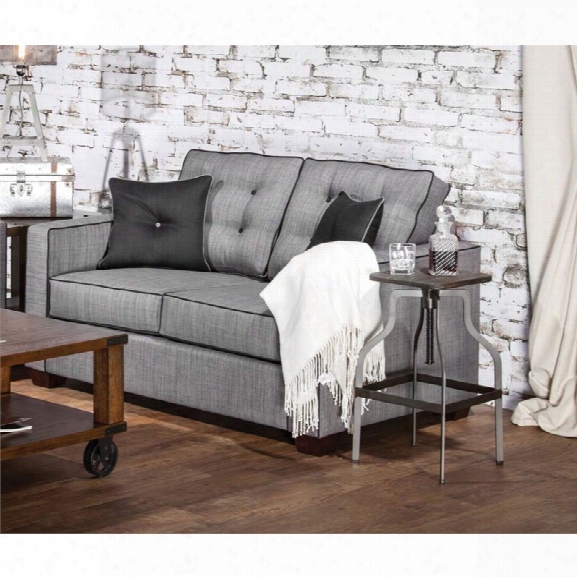 Furniture Of America Tayson Linen Loveseat In Gray