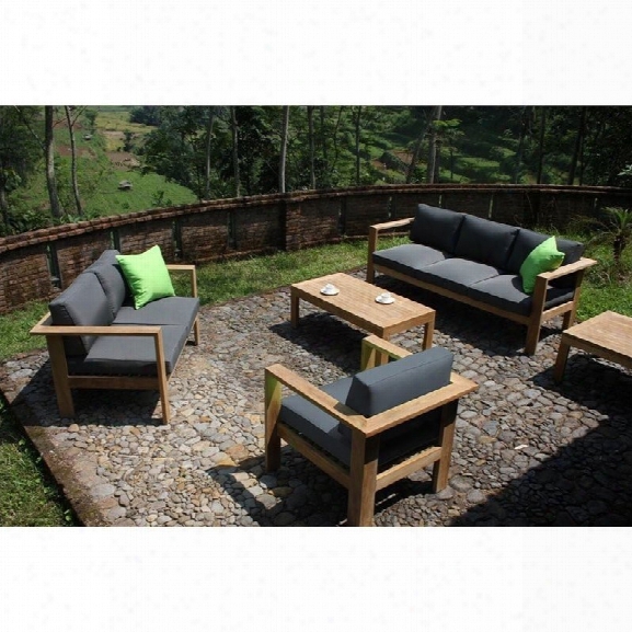 Harmonia Living Ando 4 Piece Patio Sofa Set-canvas Charcoal