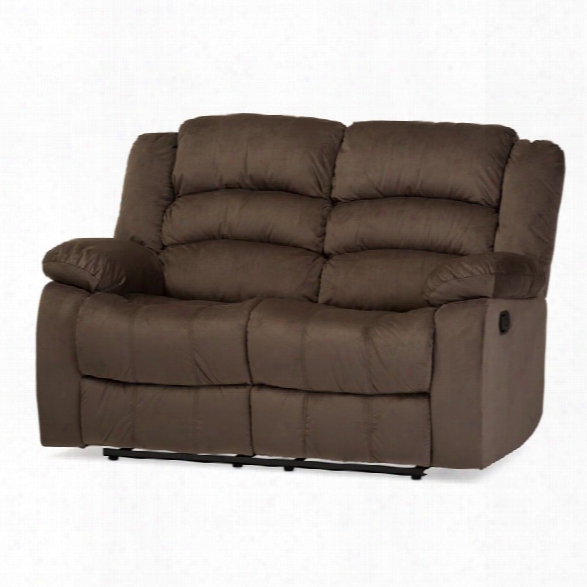 Hollace Microsuede Reclining Lovesesat In Taupe