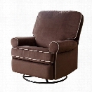 Abbyson Living Marcus Fabric Swivel Glider Recliner Chair in Coffee