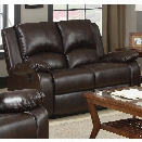 Coaster Boston Double Reclining Faux Leather Love Seat in Brown