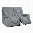 Furniture of America Boyce Fabric Power Reclining Loveseat in Gray