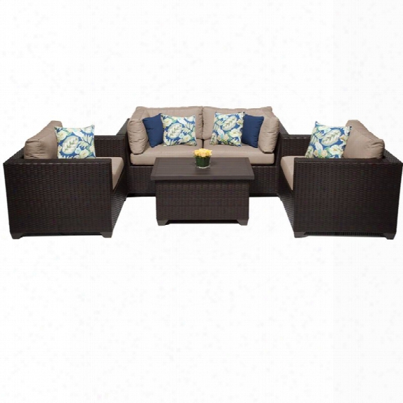 Tkc Belle 5 Piece Patio Wicker Sofa Set