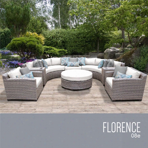 Tkc Florence 8 Piece Patio Wicker Sofa Set In White