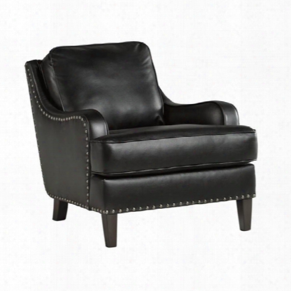 Ashley Laylanne Faux Leather Accent Chair In Black