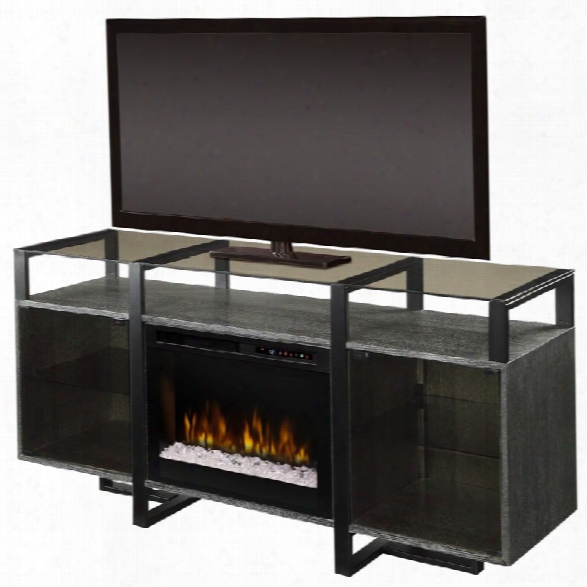 Dimplex Milo 67 Fireplace Tv Stand In Rift Chrome