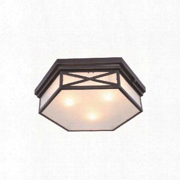 Elegant Lighting Penta 18 3 Light Flush Mount In Bronze