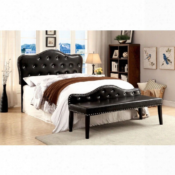 Furniture Of America Cronin Full Queen Tufted Headboard With Bench