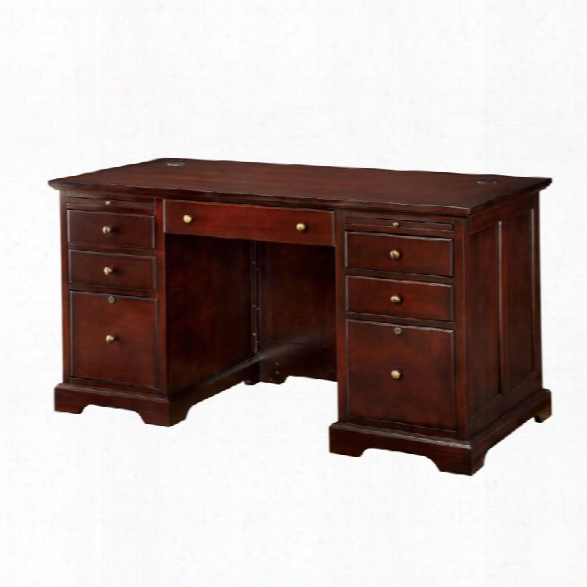 Furniture Of America Klay Executive Desk In Cherry