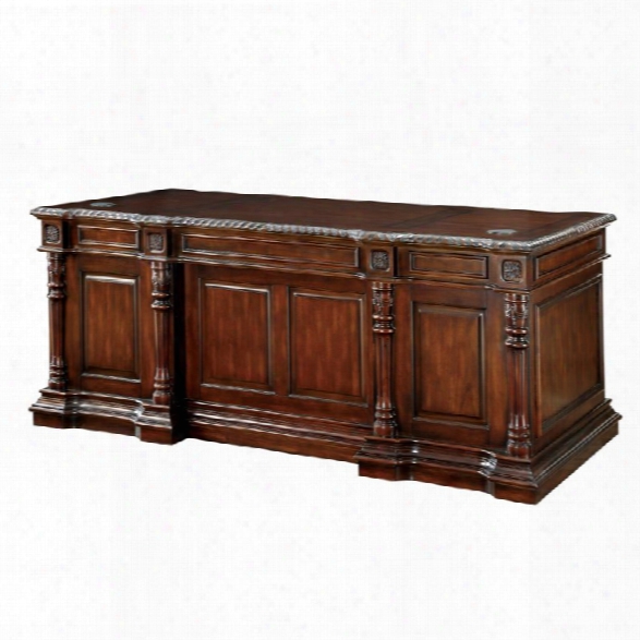 Furniture Of America Langton Traditional Executive Desk In Cherry