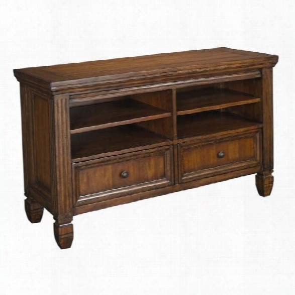 Hammary Hidden Treasures Entertainment Console In Oak Finish