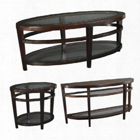 Hammary Urbana 3 Piece Occasional Table Set In Dark Merlot