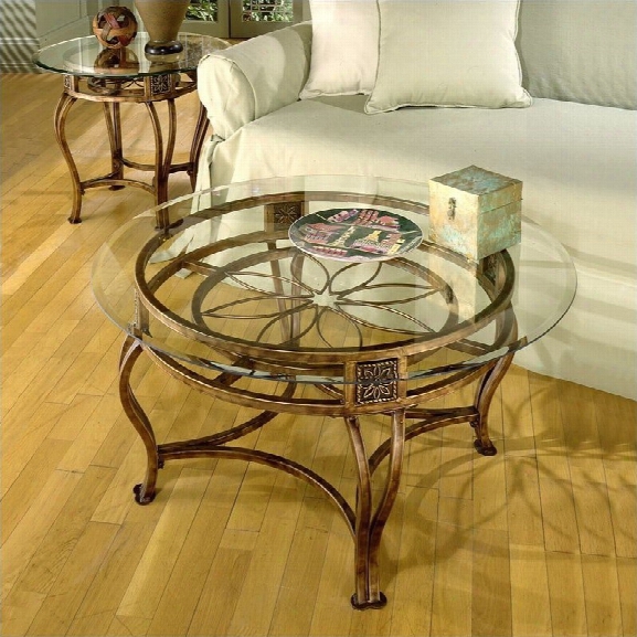 Hillsdale Scottsdale 2 Piece Contemporary Glass Top Table Seti N Rustic Brown