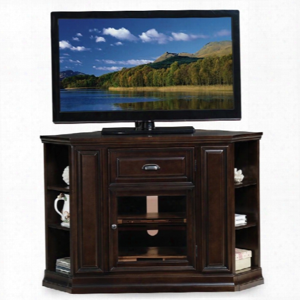 Leick Riley Holliday 32 Corner Tv Console In Chocolate Cherry