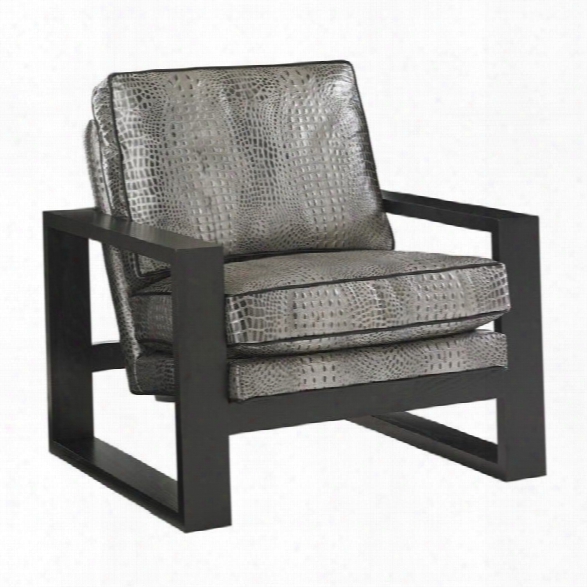 Lexington Carrera Axis Leather Accent Chair In Greys Tone