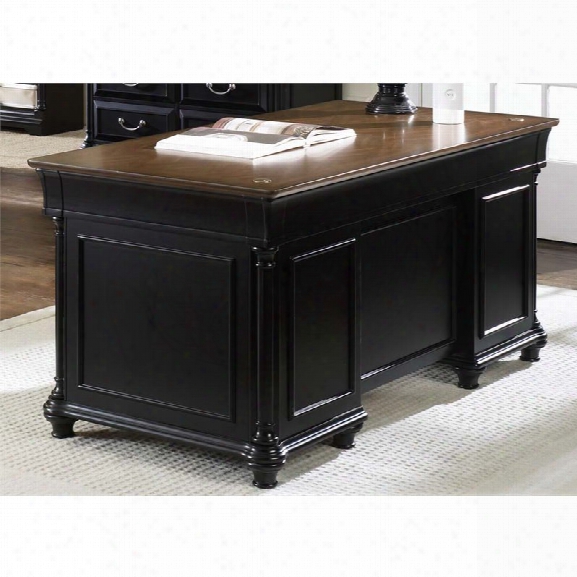 Liberty Furniture St. Ives Executive Desk In Chocolate And Cherry