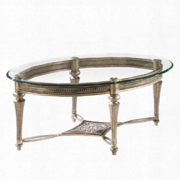 Magnussen Galloway 2 Piece Oval Glass Top Cocktail And End Table Set