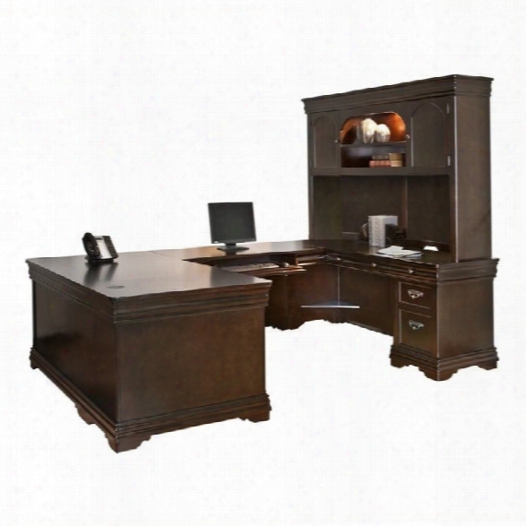 Martin Furniture Beaumont U-shaped Desk With Hutch In Deep Java