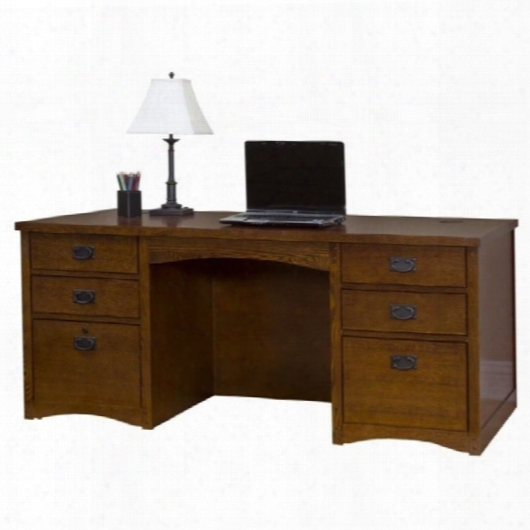 Martin Furniture Mission Pasadena Double Pedestal Desk