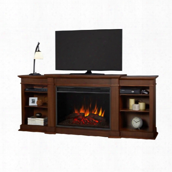 Real Flame Eliot 81 Fireplace Tv Stand In Vintage Black Maple