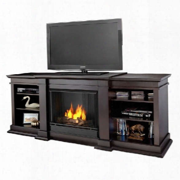 Real Flame Fresno 72 Indoor Gel Tv Stand Fireplace In Black