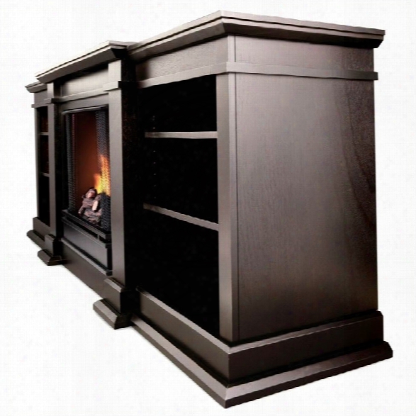 Real Flame Fresno Indoor Gel Tv Stand Fireplace In Dark Walnut