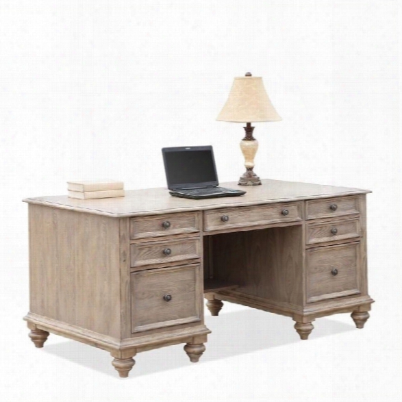 Riverside Furniture Coventry Executive Desk In Weathered Driftwood