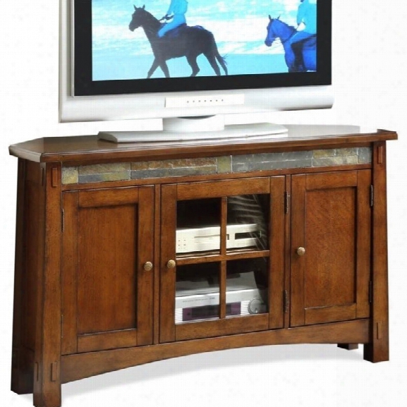 Riverside Furniture Craftsman Home Corner Tv Console In Americana Oak