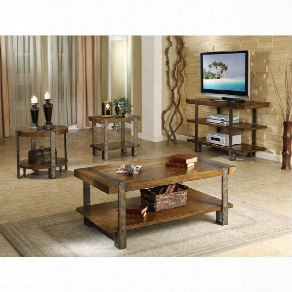 Riverside Sierra 4 Piece Accent Table Set In Landmark Worn Oak