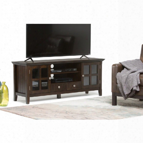 Simpli Home Acadian 60 Tv Stand In Tobacco Brown