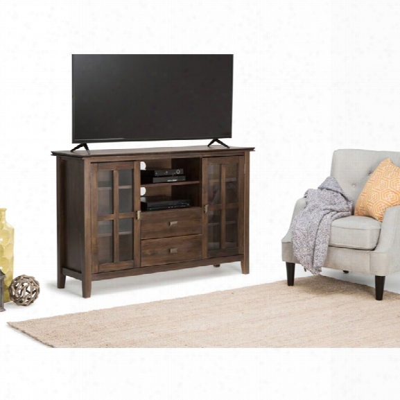 Simpli Home Artisan 53 Tall Tv Stand In Natural Aged Brown