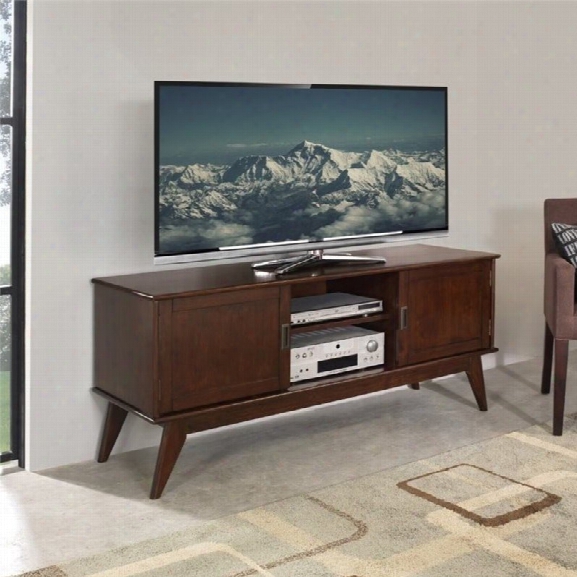 Simpli Home Draper 60 Low Tv Stand In Auburn Brown