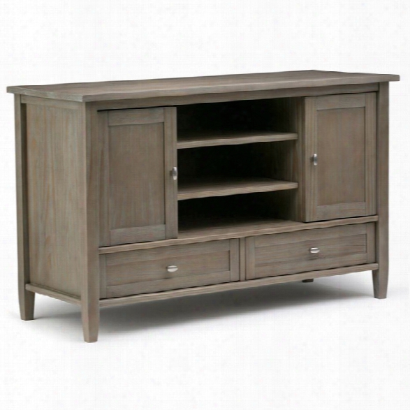 Simpli Home Warm Shaker 47 Tv Stand In Distressed Gray