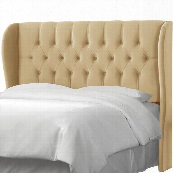 Skyline Tufted Wingback Panel Headboard In Beige-full