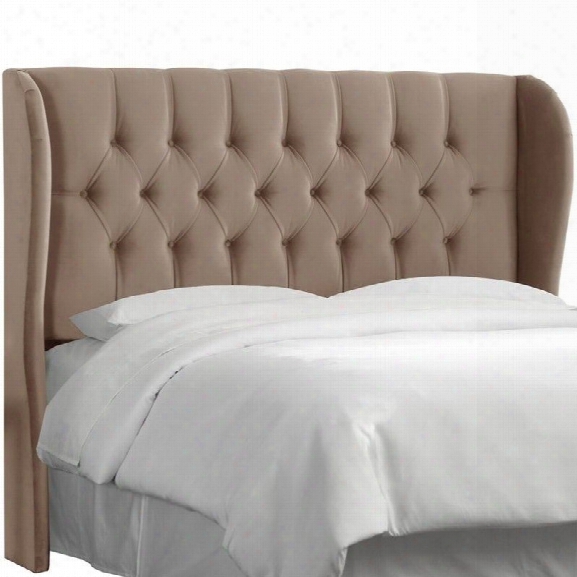 Skyline Tufted Wingback Panel Headboard In Brown-california King