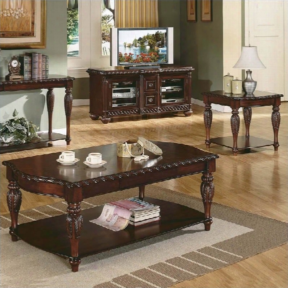 Steve Silver Company Antoinette 3 Piece Coffee Stand  Set In Mahogany Cherry