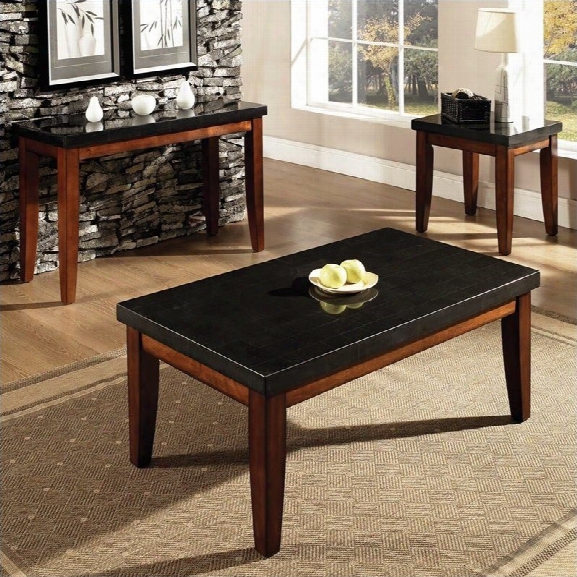 Steve Silver Company Montibello Rectangular 3 Piece Coffee Table Set In Cherry