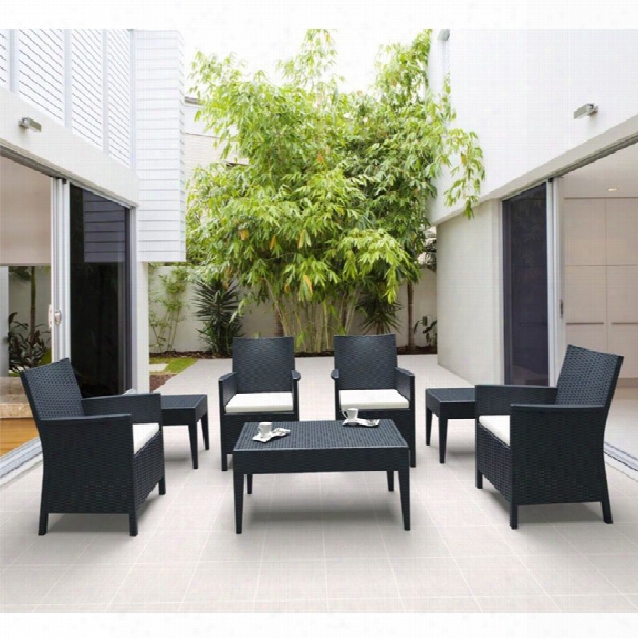 Compamia California 7 Piece Wickerlook Patio Conversation Set In Brown