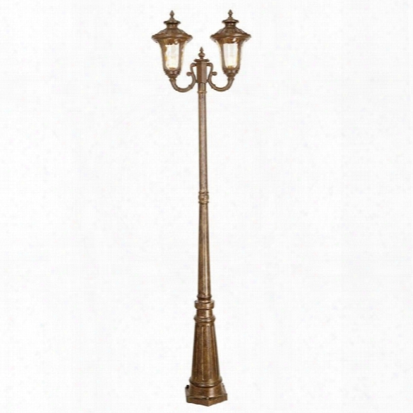 Livex Oxford Outdoor 2 Head Post In Moroccan Gold