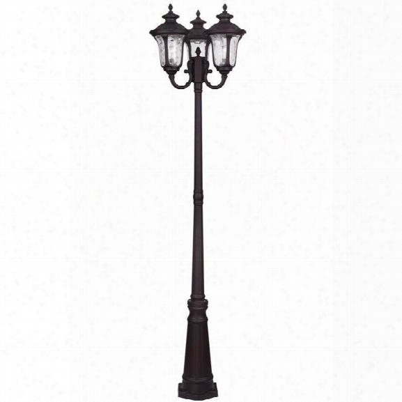 Livex Oxford Outdoor 3 Head Post In Bronze