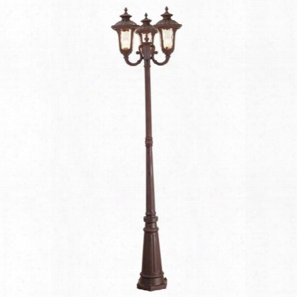 Livex Oxford Outdoor 3 Head Post In Imperial Bronze