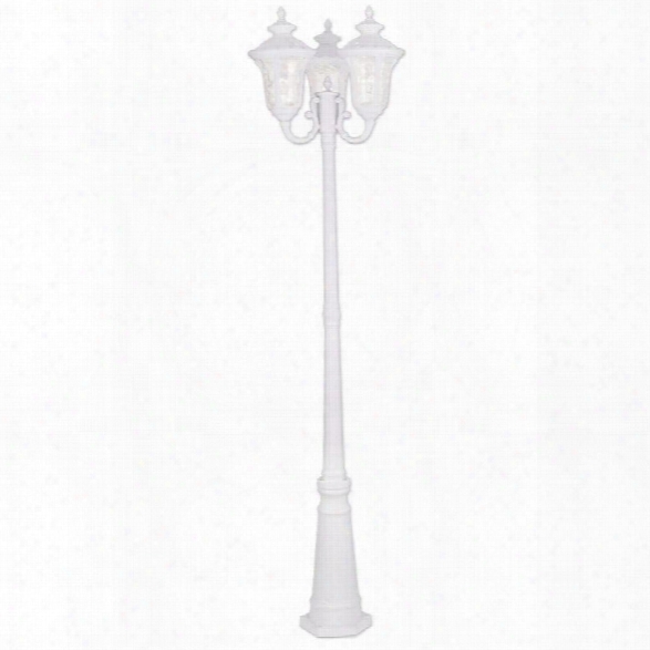 Livex Oxford Outdoor 3 Head Post In White