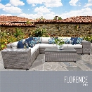 TKC Florence 9 Piece Patio Wicker Sectional Set in White