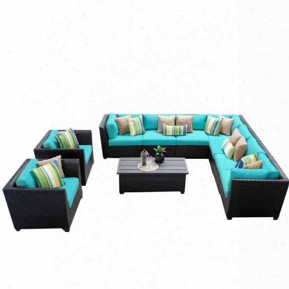 Tkc Barbados 10 Piece Outdoor Wicker Sofa Set In Aruba