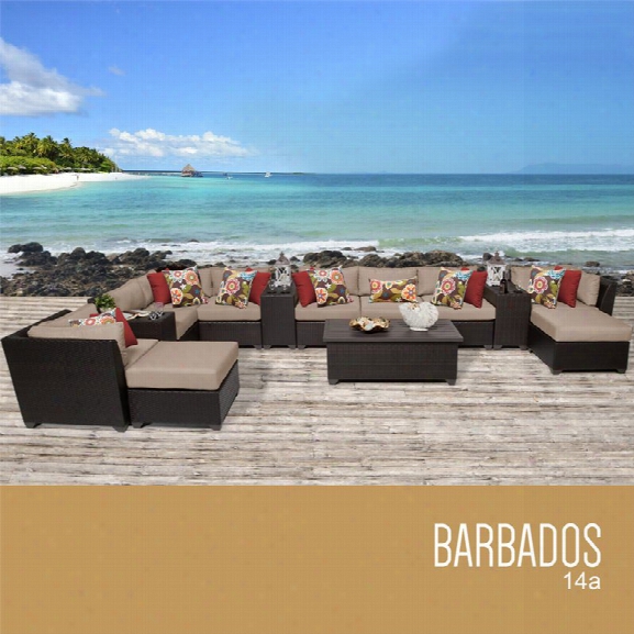 Tkc Barbados 14 Piece Patio Wicker Sofa Set